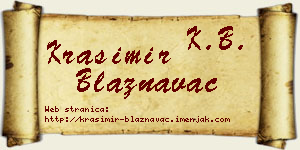 Krasimir Blaznavac vizit kartica